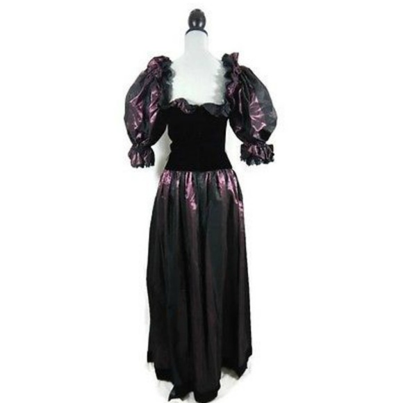 Vintage Goth Steampunk 80s Prom Dress Cosplay - Picture 6 of 7